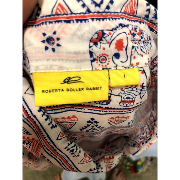 Roberta Roller Rabbit Men's Button Down Shirt Short Sleeve White Cotton - Picture 9 of 14